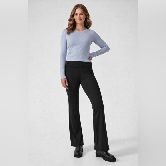 Athleta Pants - Athleta Delancey Flare Pants Black High Rise Work Travel Workout Trousers, L